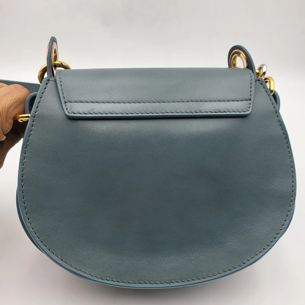 CHLOE Calfskin Small Tess Bag in Faded Blue, Authentic w/ COA. - Picture 6 of 16